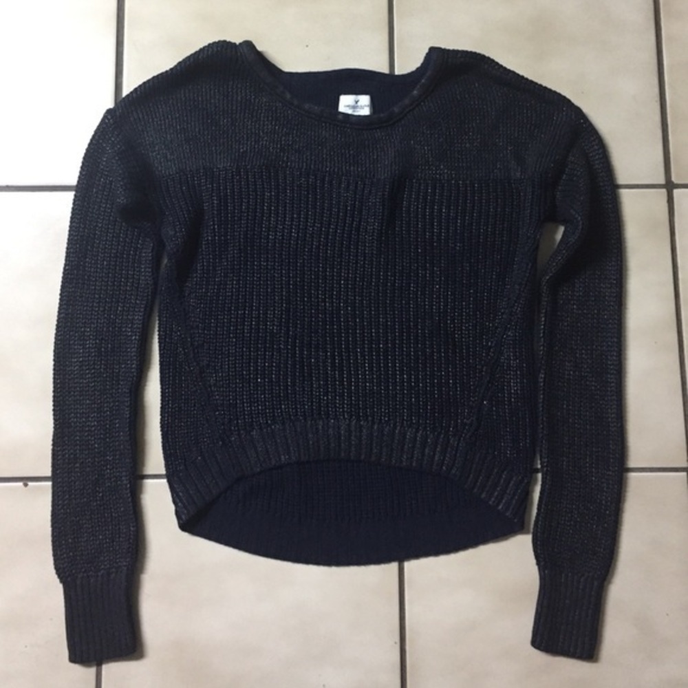 American Eagle Navy Shimmer Sweater